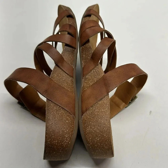 Kork-Ease Korks Aster Tan Synthetic Cork Wedge Strappy Sandals Womens Size 11 - Picture 7 of 10